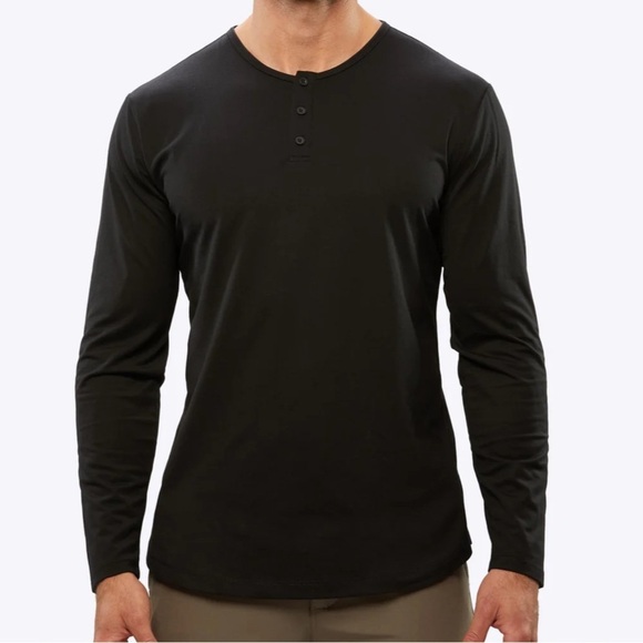 Cuts AO Long Sleeve Henley 👕 Black – Size Medium - Picture 1 of 7